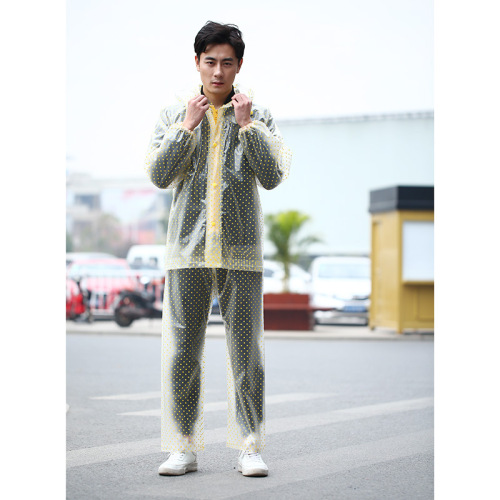 taobao creative polka dot transparent adult raincoat fashion non-disposable raincoat suit factory custom processing wholesale