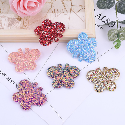 Ultrasonic Embossed Diamond butterfly Children‘s High-End Hairpin Girls‘ Accessories Top Clip Hair Accessories Headdress Material Wholesale