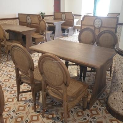 Fashionable Restaurant Vintage Rattan Chair Nongjiale Classic Dining Table Hong Kong Type Fashionable Restaurant Vintage Rattan Chair Nongjiale Classic Dining Table Hong Kong Type