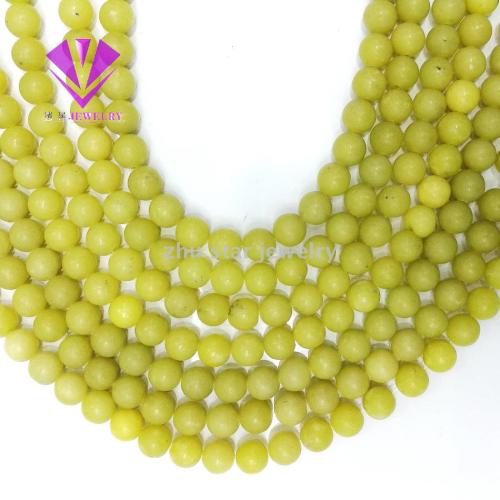 6mm Natural Stone round Beads lemon Jade String DIY Ornament Accessories Beads 