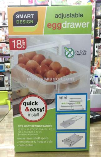 adjustable egg drawer telescopic refrigerator drawer egg box