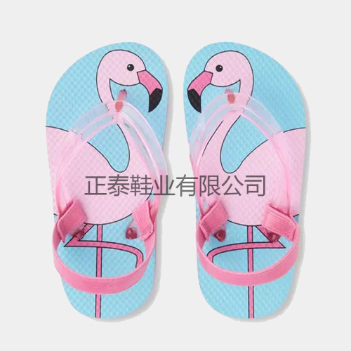 customized summer flamingo baby kids elastic band clip toe eva flip flops environmental protection slippers