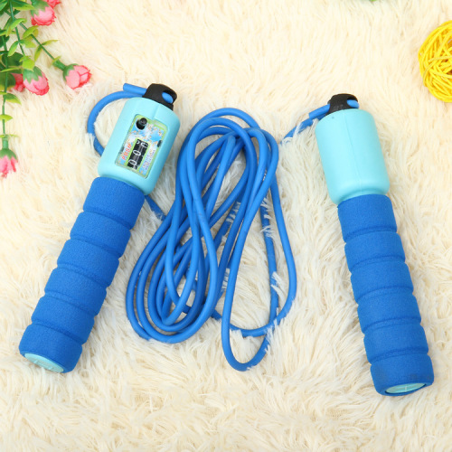sporting goods factory direct sponge non-slip handle bearing jump rope wholesale sports counting rubber skipping rope