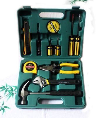 Portable emergency portable toolbox set 12 pieces car - mounted hardware tool gift set with hammer wrench