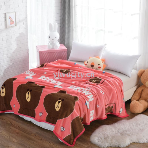 ywxuege covered blanket coral flannel blanket flannel 280g blanket net pin sleeping bear