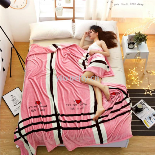 Ywxuege Covered Blanket Coral Flannel Blanket Flannel 280G Blanket Net Pin Love 1