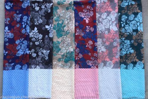 Pixie Rose Print Pattern Fashion Bali Yarn Scarf Various Colors and Styles L