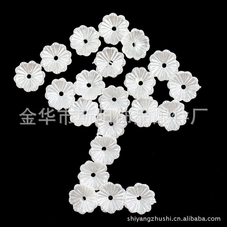 批发塑料牵牛花花型烤漆塑料散珠 ABS饰品配件义乌配件厂家直销