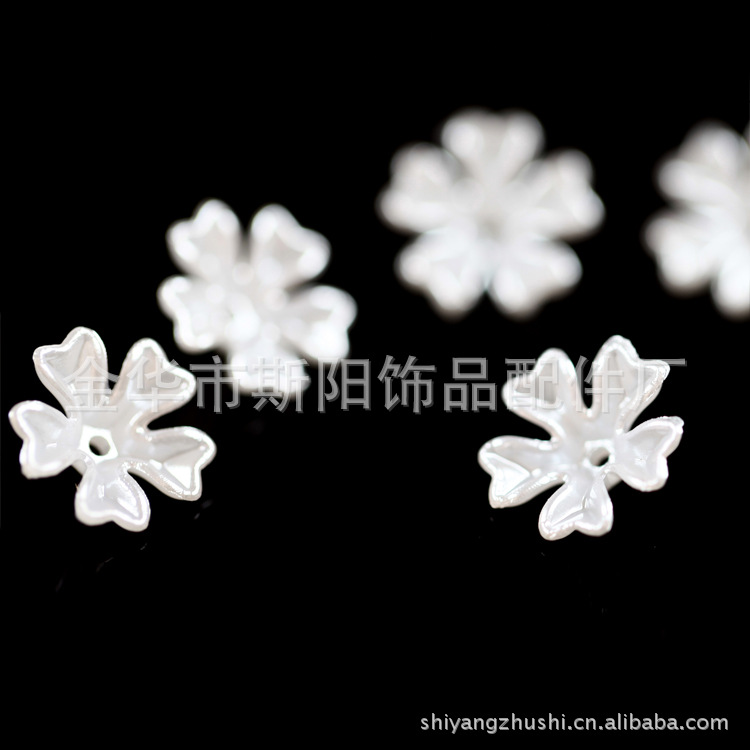 厂家直销斯阳配饰大五角花烤漆散珠雪花型珍珠饰品配件批发