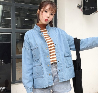 The new denim jacket and women's jacket go with the Korean version of women's wear