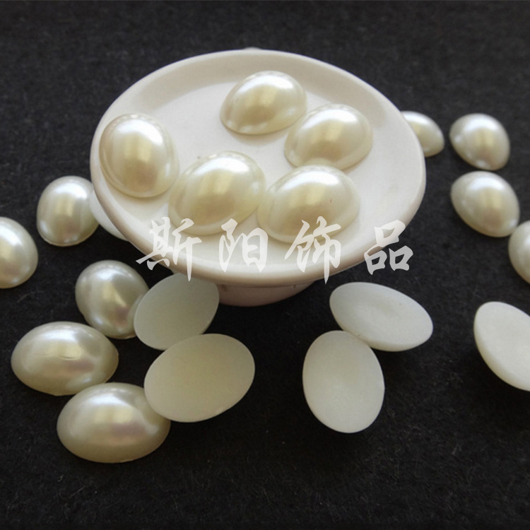义乌厂家直销半面椭圆服装服料 diy树脂饰品配件手工材料批发