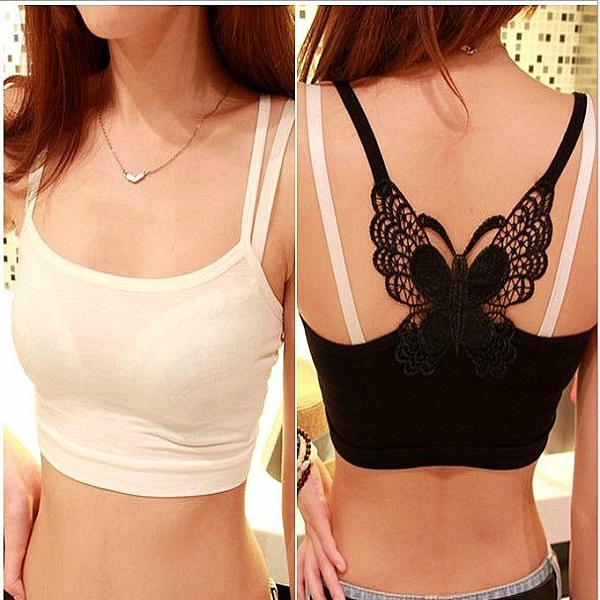 福卓鸟韩版百搭性感蝴蝶结吊带裹胸蝴蝶背 抹胸内衣女装