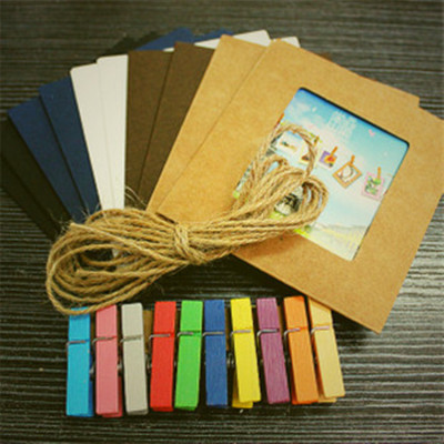 DIY hemp rope hanging photo album photo wall kraft color photo frame 3 \