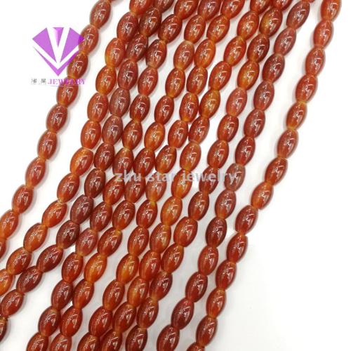 european and american fashion diy natural stone jewelry accessories red agate bead-shaped beaded beads bracelet necklace