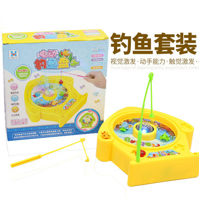 Fishing master electric diaoyutai parent-child games children magnetic fishing toys wholesale can be filled with water