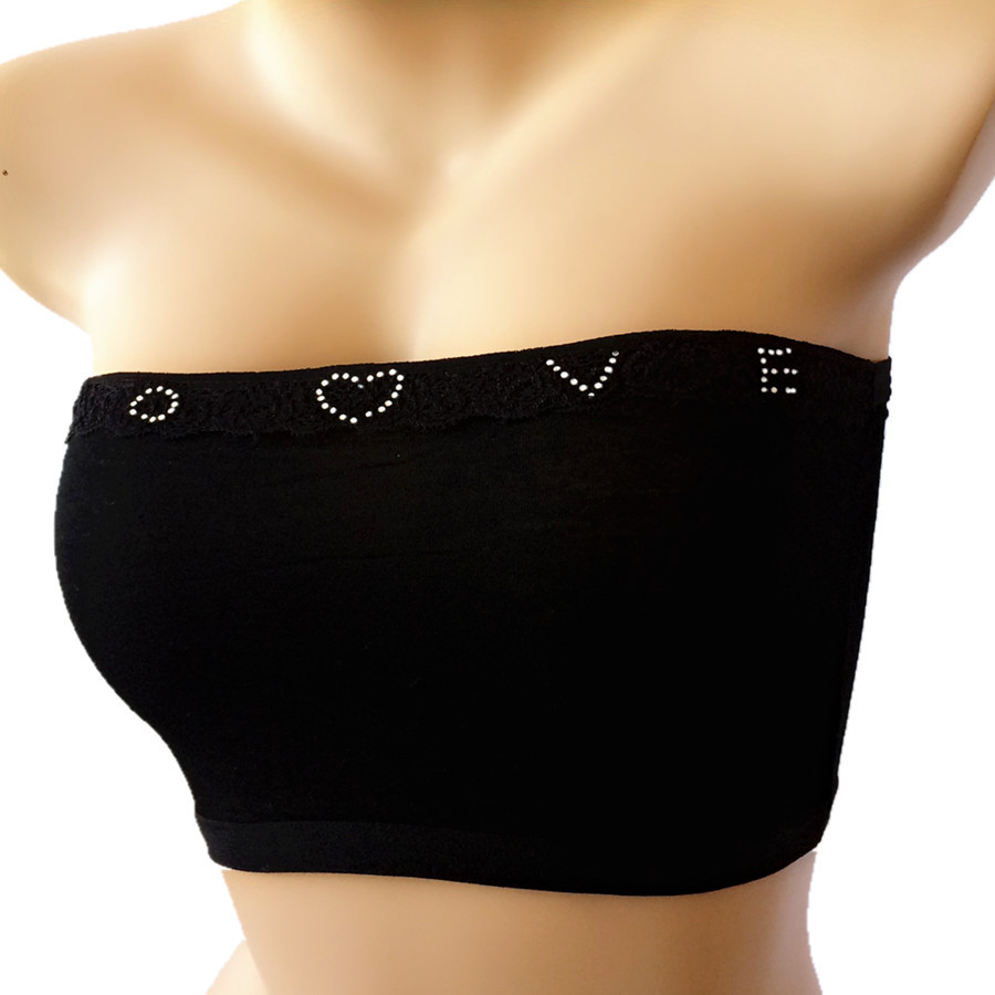 希雅妮7315 带钻love女士裹胸 蕾丝防走光外贸裹胸抹胸