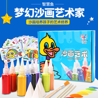 Sand painting set safe environmental protection 12 color sand painting manual DIY painting children's toy kindergarten
