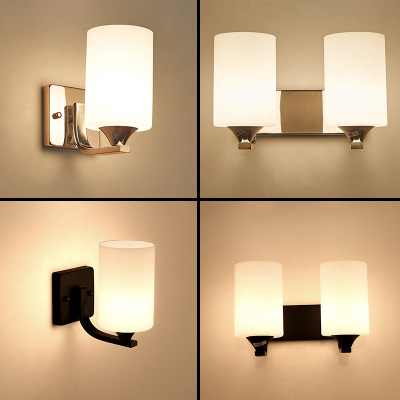 Simple stainless steel wall lamp guesthouse bedside wall lamp room bedroom wall lamp living room corridor