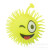 Printed smiling face expression hair ball lovely glitter hair ball glitter massage ball night market stalls selling hot