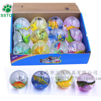 3D dynamic dinosaur crystal ball bounce ball gold powder water ball foreign trade supply hot selling children's toys