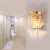 Simple wall lamp modern crystal head lamp bedroom lamp living room background wall lamp crystal wall lamp