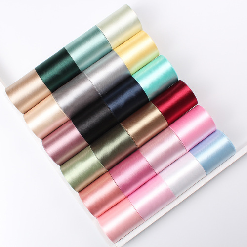 Factory Direct Sales Dingxin Ribbon Korean Single-Sided Polyester Ribbon DIY Handmade Hair Accessories Ribbon Korean Clothing Ribbon