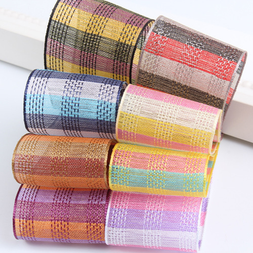 dingxin ribbon korean plaid c band handmade diy bow ribbon clothing accessories color striped plaid ribbon