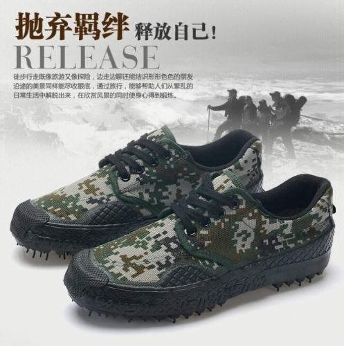 ji hua 3517 99 low waist camouflage shoes work liberation shoes non-slip wear-resistant work shoes