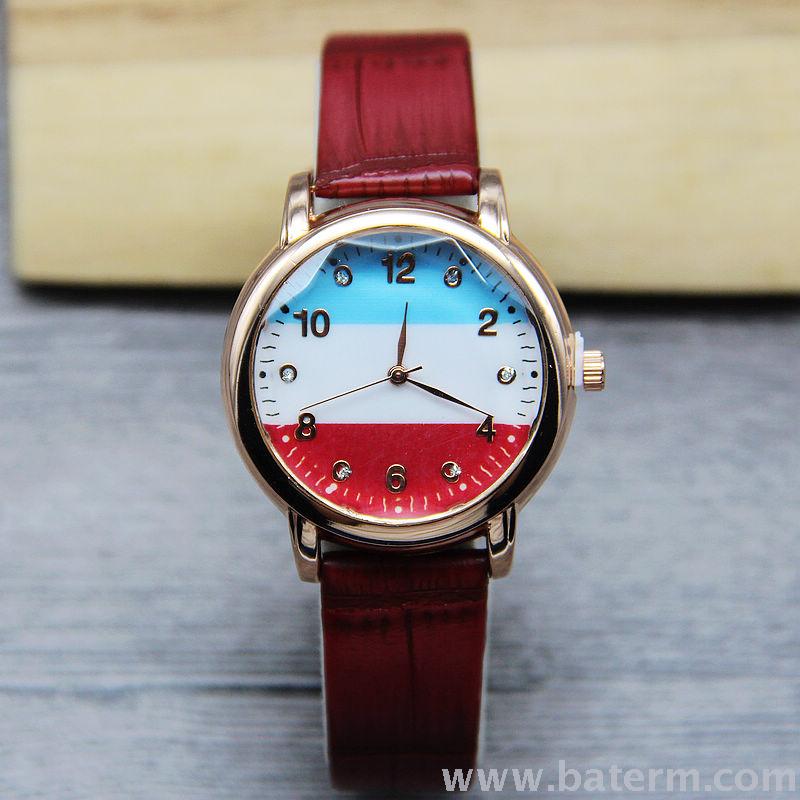 New style fashion selling personality color three color literal leather belt ladies watch student watches