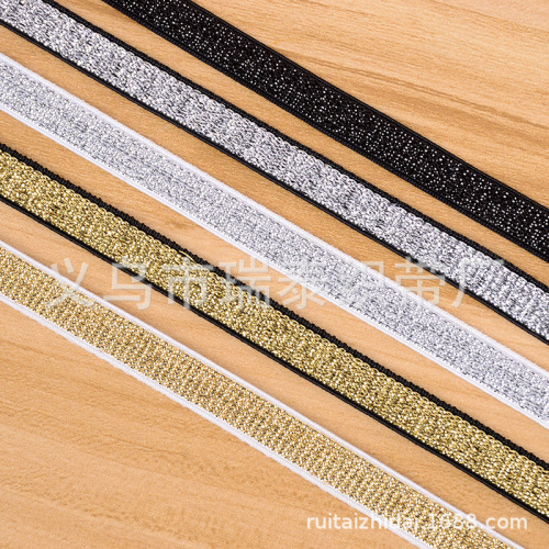factory direct sales a large number of spot gold and silver silk elastic band gold and silver silk waist of trousers pants side waist of trousers elastic band