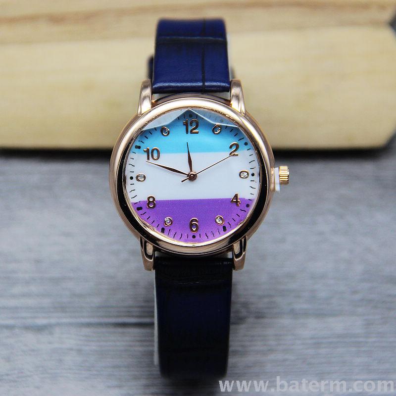 New style fashion selling personality color three color literal leather belt ladies watch student watches