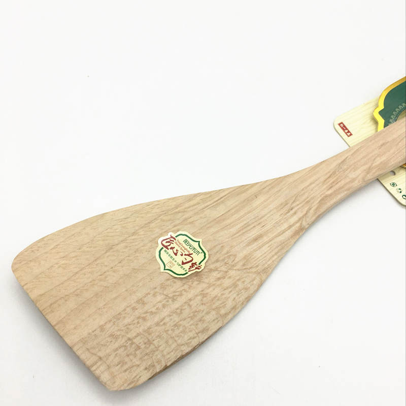 Sunshine Department Store card-inserting inclined spatula, unpainted wooden inclined spatula, frying spatula, special wooden spatula for non-stick pans pic 3