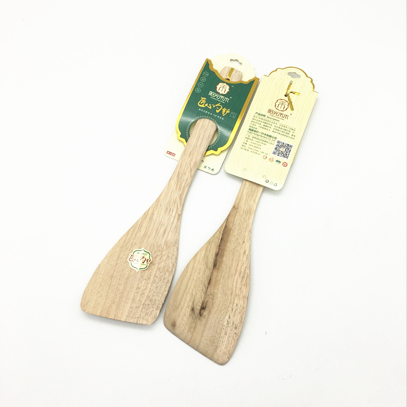 Sunshine Department Store card-inserting inclined spatula, unpainted wooden inclined spatula, frying spatula, special wooden spatula for non-stick pans pic 4