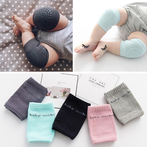 south korea terry children‘s knee cover elbow pad summer baby crawling oversleeve glue dispensing non-slip crawling foot sock