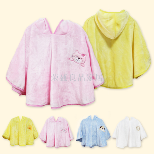 foreign trade hot selling baby children‘s hoodie cloak newborn fnnel shawl hug bnket babies‘ cloak