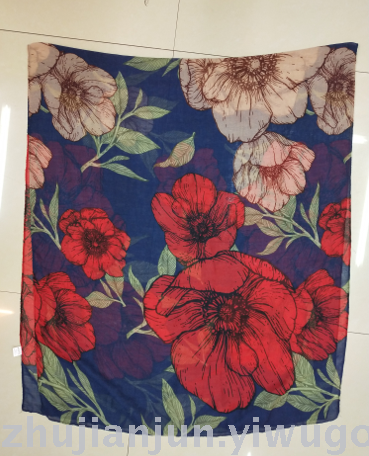 Big Flower Pattern Fashion Silk Scarf Summer shawl Colors and Styles 