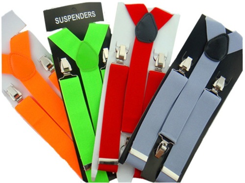 3.5 wide non-slip strong three-clip elastic suspenders business belt men‘s suspender trousers women‘s elastic tide