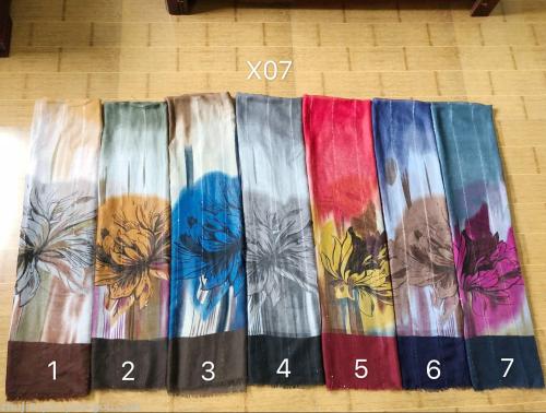 sequined section dyed gradient big flower fashion voile scarf summer shawl color variety of styles x
