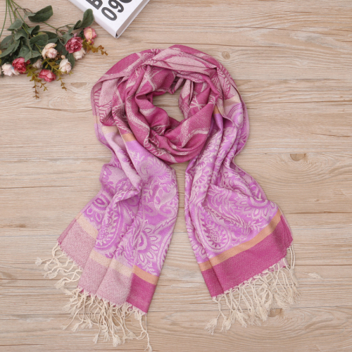 women‘s autumn and winter korean-style tassel polyester all-match jacquard scarf dual-use student mid-length shawl