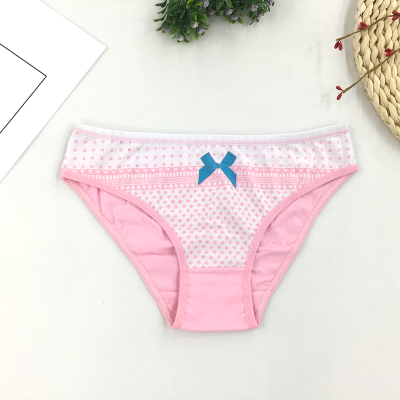 蝴蝶结印花 棉女士跨境内裤 三角出口内衣 美国原单外贸定做