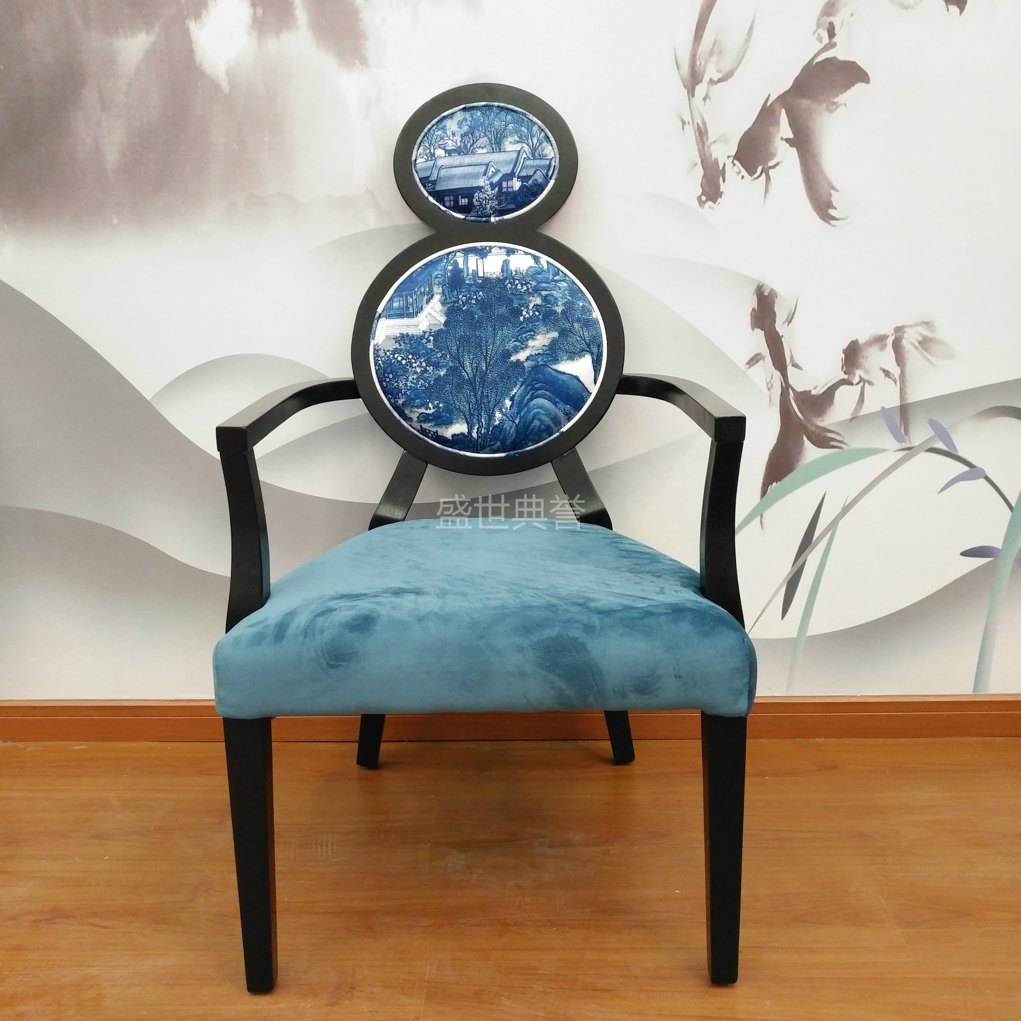 上海酒店新中式实木椅子 会所实木葫芦椅度假酒店禅意家具