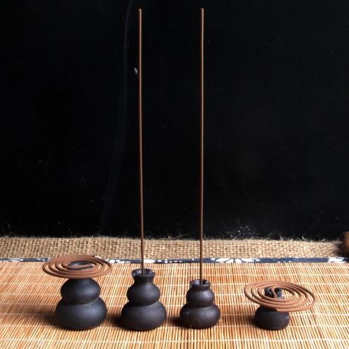 Purple Sand Small Calabash Dual-Use Incense Stand Dual-Use Incense Burner Ceramic Incense Burner Agarwood Multi-Functional the Machine of Incensing Incense Burner