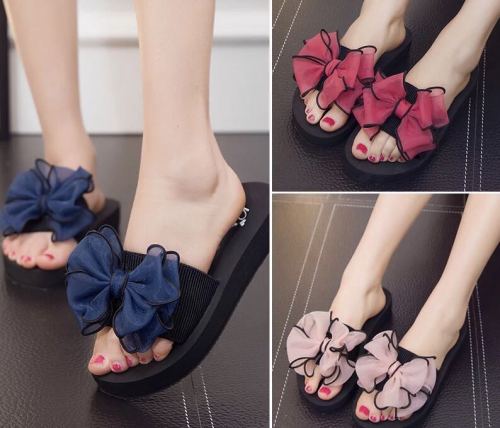 New Korean Style Trendy Bow Pumps Women‘s Shoes Women‘s Single Sandals Platform Shoes Decorative Accessories Factory Direct Sales