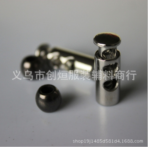 factory direct metal alloy string clip metal double hole buckle oval alloy spring fastener adjustable button