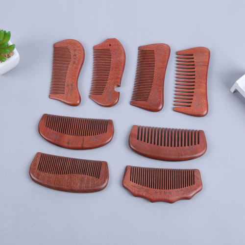 Red Sandalwood Home Hair Curling Anti-Static Anti-Hair Loss Wooden Comb Cute Portable Mini Massage Small Head Wooden Comb Female