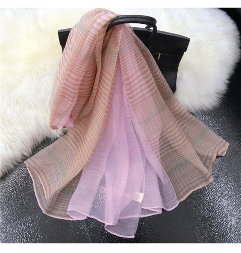 Silk Scarf women‘s All-Match British Contrast Color Small Fine Plaid Mulberry Silk Wool Shawl Scarf Spring and Autumn