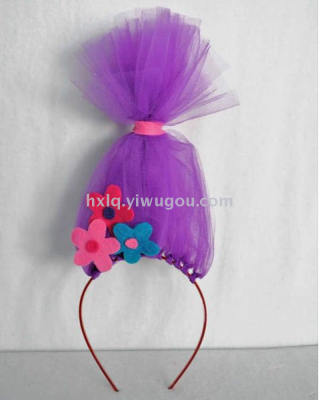 Cartoon hair wizard princess bobbi cartoon wig manual network yarn head hoop hair ornaments hair accessories