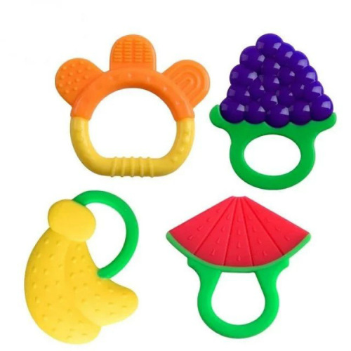 Beidile Baby Fruit Teether Baby Teether Stick Fruit Silicone Chews Happy Bite Toy