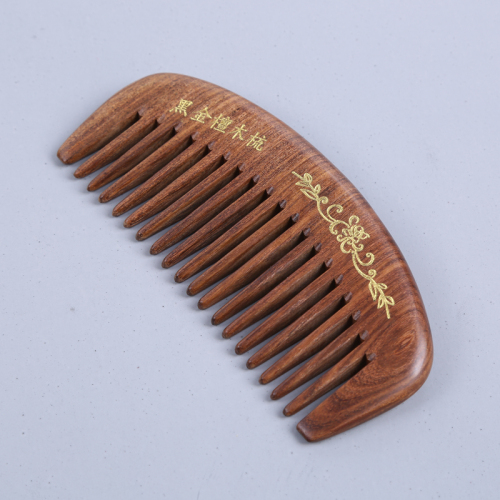 Black Gold Ebony Anti-Static Massage Wooden Comb Anti-Hair Loss Comb Thickened Whole Material Customized Wooden Comb
