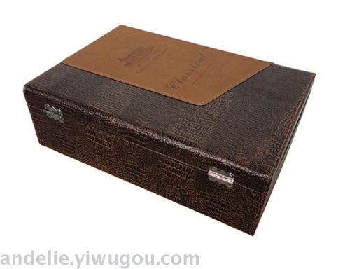 Red Wine Bottle Leather Box with Wine Set Red Wine Box Gift Box Wine Packaging Double Leather Box 